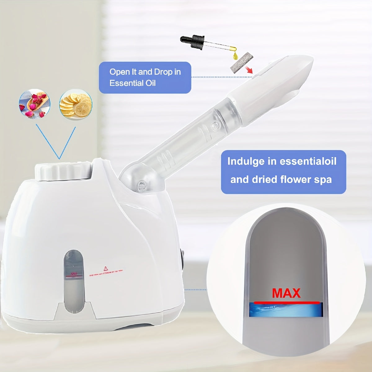 Facial Steamer, Nano Ionic Hot Face Steamer With Extendable Arm&360° Rotatable Sprayer, Professional Face Steamer For Home Facial Deep Cleaning, Protable Face Humidifier For Salon And Spa