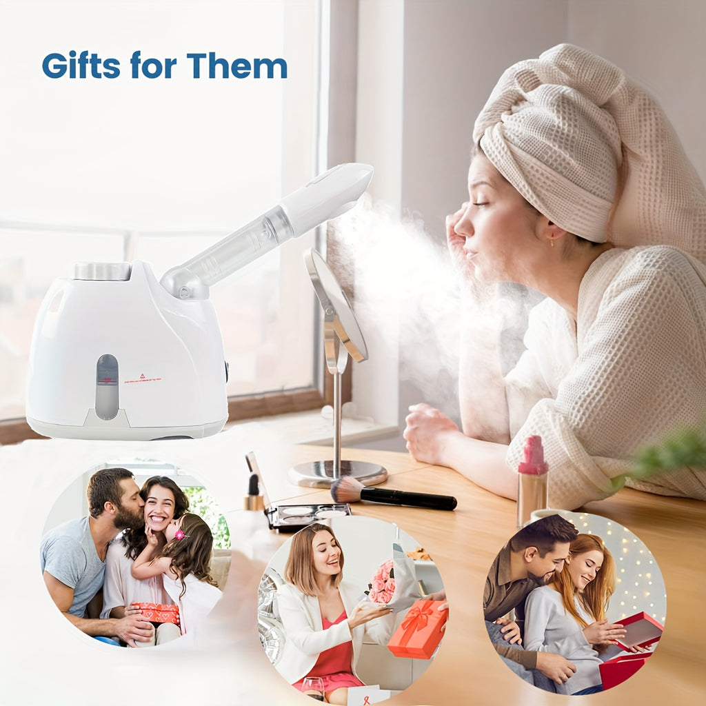Facial Steamer, Nano Ionic Hot Face Steamer With Extendable Arm&360° Rotatable Sprayer, Professional Face Steamer For Home Facial Deep Cleaning, Protable Face Humidifier For Salon And Spa