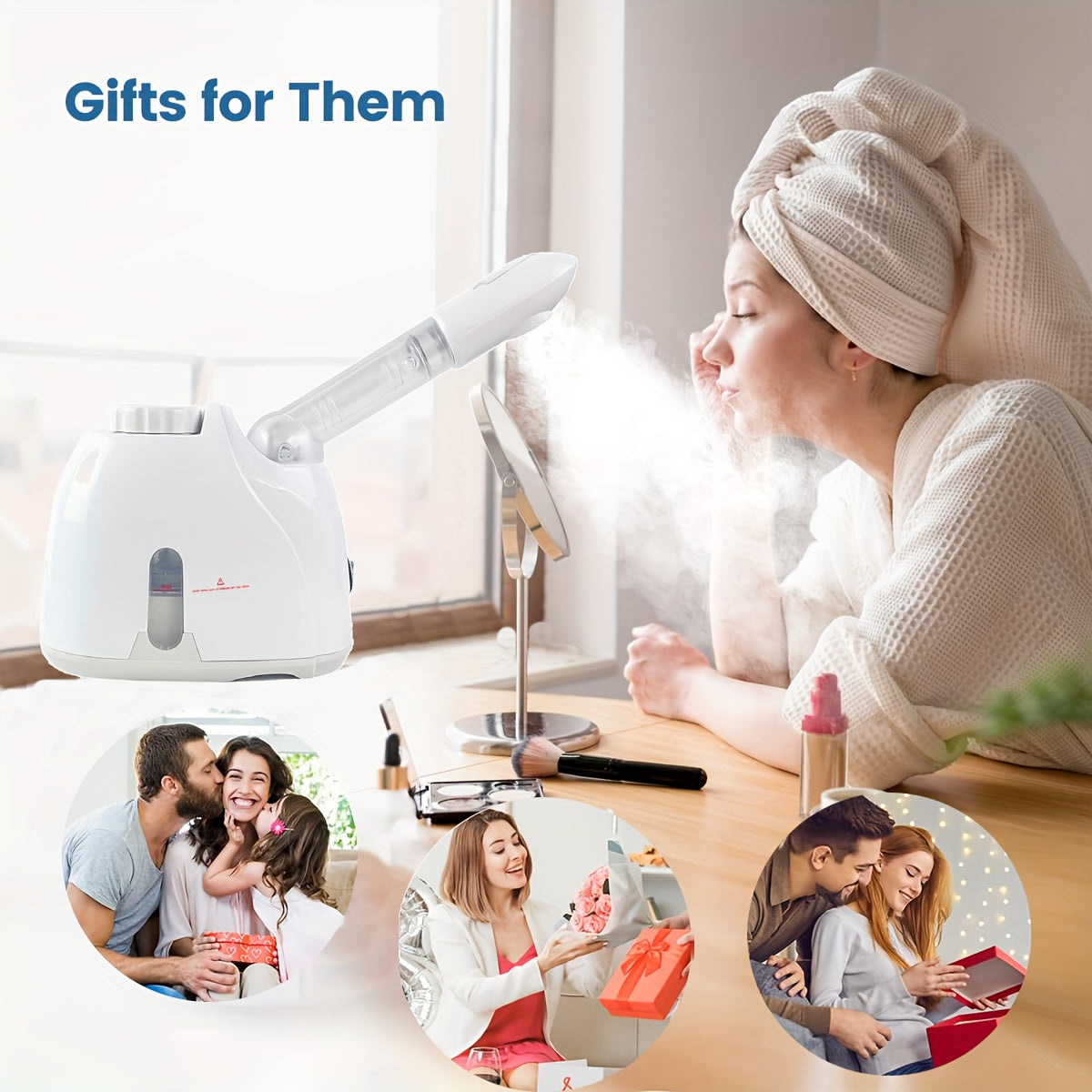 Facial Steamer, Nano Ionic Hot Face Steamer With Extendable Arm&360° Rotatable Sprayer, Professional Face Steamer For Home Facial Deep Cleaning, Protable Face Humidifier For Salon And Spa